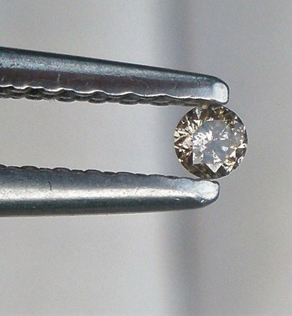Champagne Colored Diamond Round Cut 4mm Mini Sized