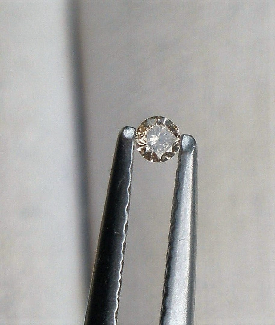 Champagne Colored Diamond Round Cut 4mm Mini Sized