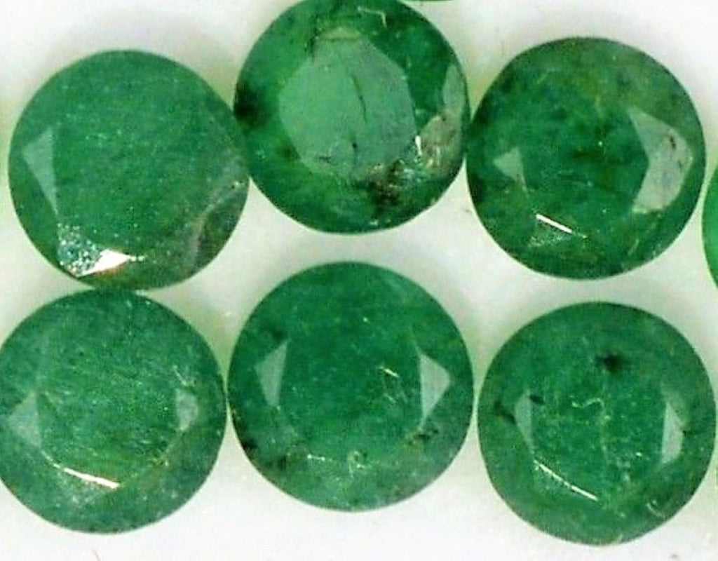 Emerald Round Cut 11mm Cloudy Pakistan Swat Gem 5 Carat Stone