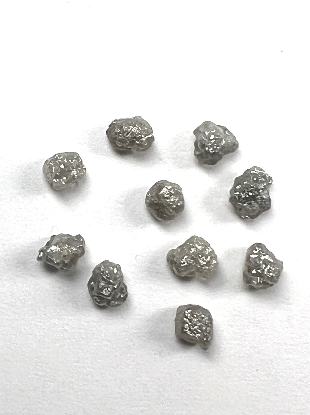 White Diamond Lot 10 Rough Gemstones Canadian 1 Carat 5mm Raw Facet