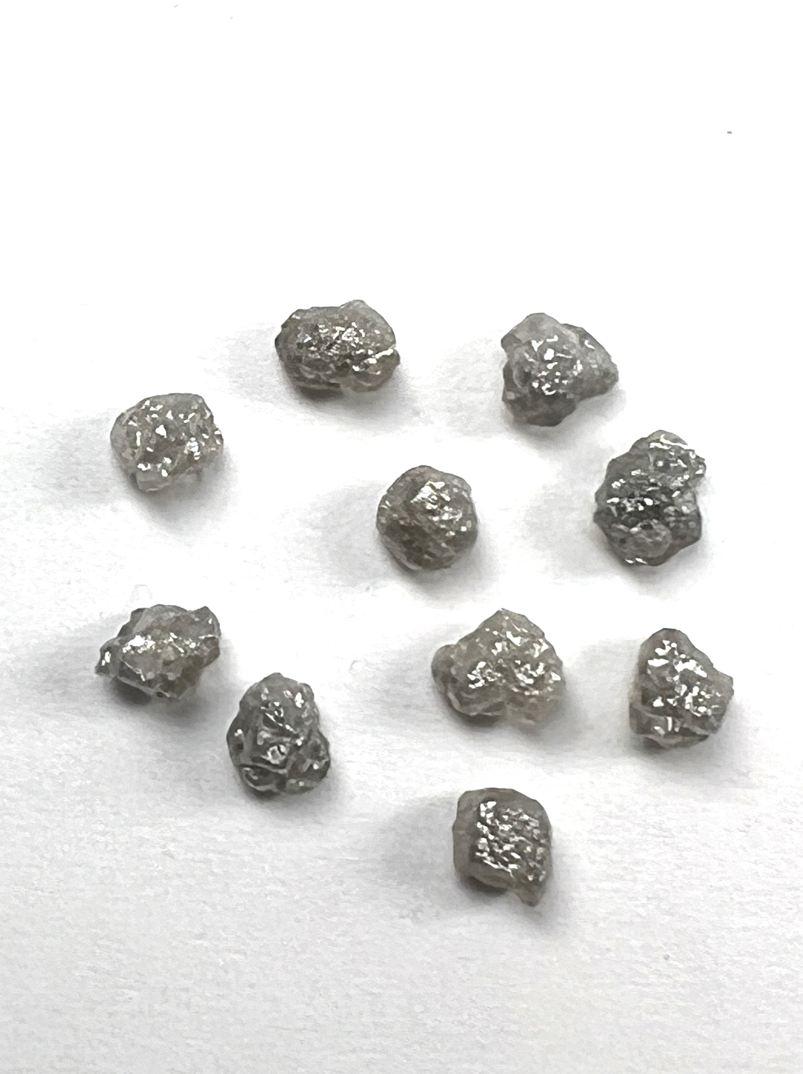 White Diamond Lot 10 Rough Gemstones Canadian 1 Carat 5mm Raw Facet